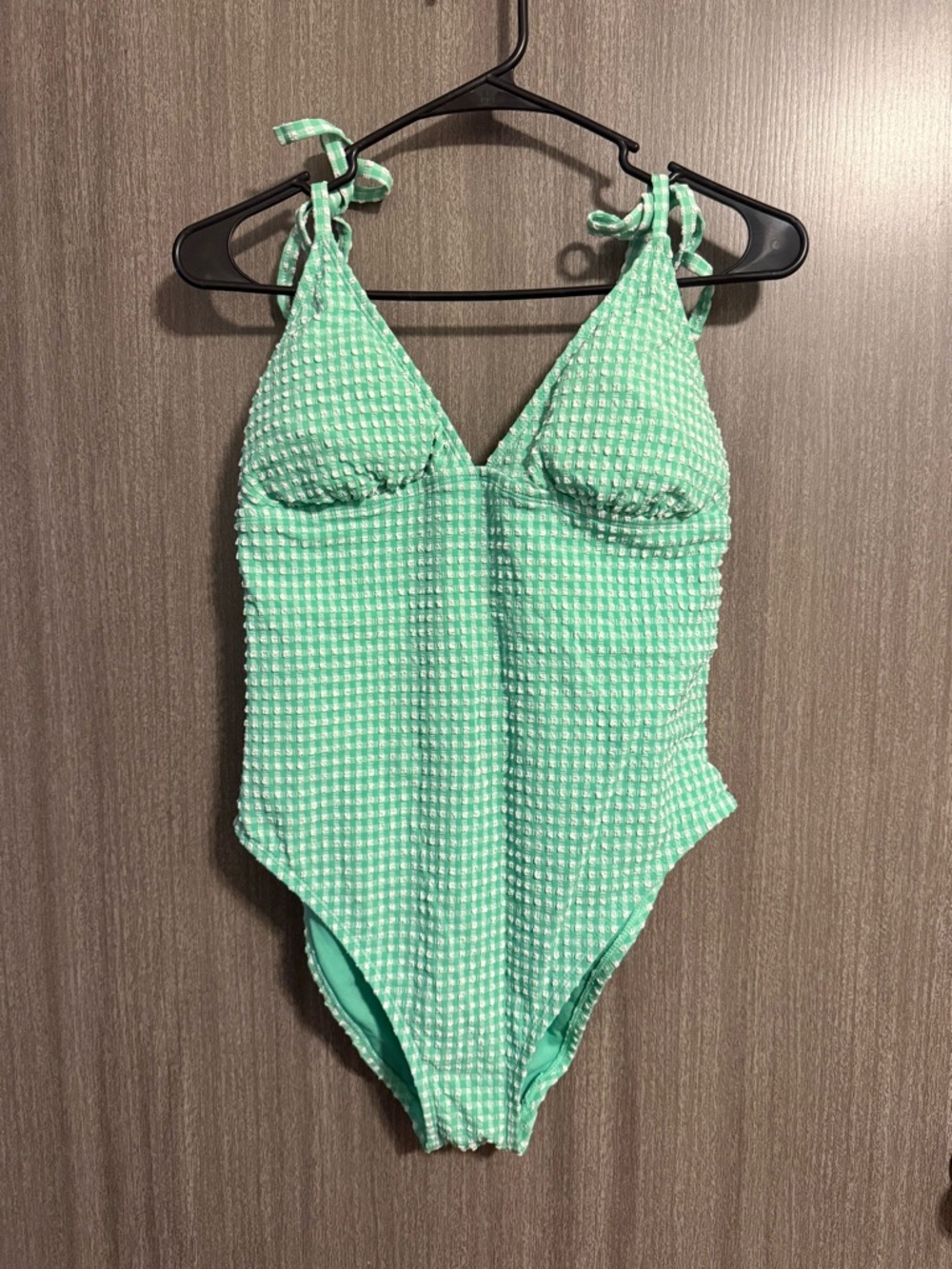 Time and Tru Mint Green Textured One-Piece Swimsuit